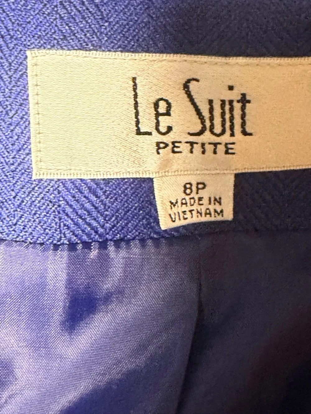 Le Suit Petite 8P Electric Blue Blazer Peter Pan Collar Career‎ Core Office Chic